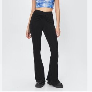 Nasty Gal Size 4 High Rise Ruched Front Flare Pants‎ Trendy Elevated Basic
